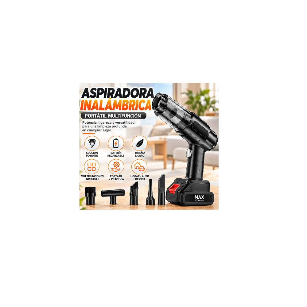 Aspiradora Inalámbrica Recargable Portátil de Mano