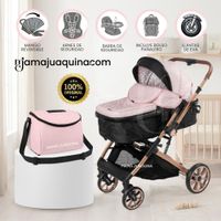 Coche Moisés Travel System ORION Función Maleta con Pañalera Pink