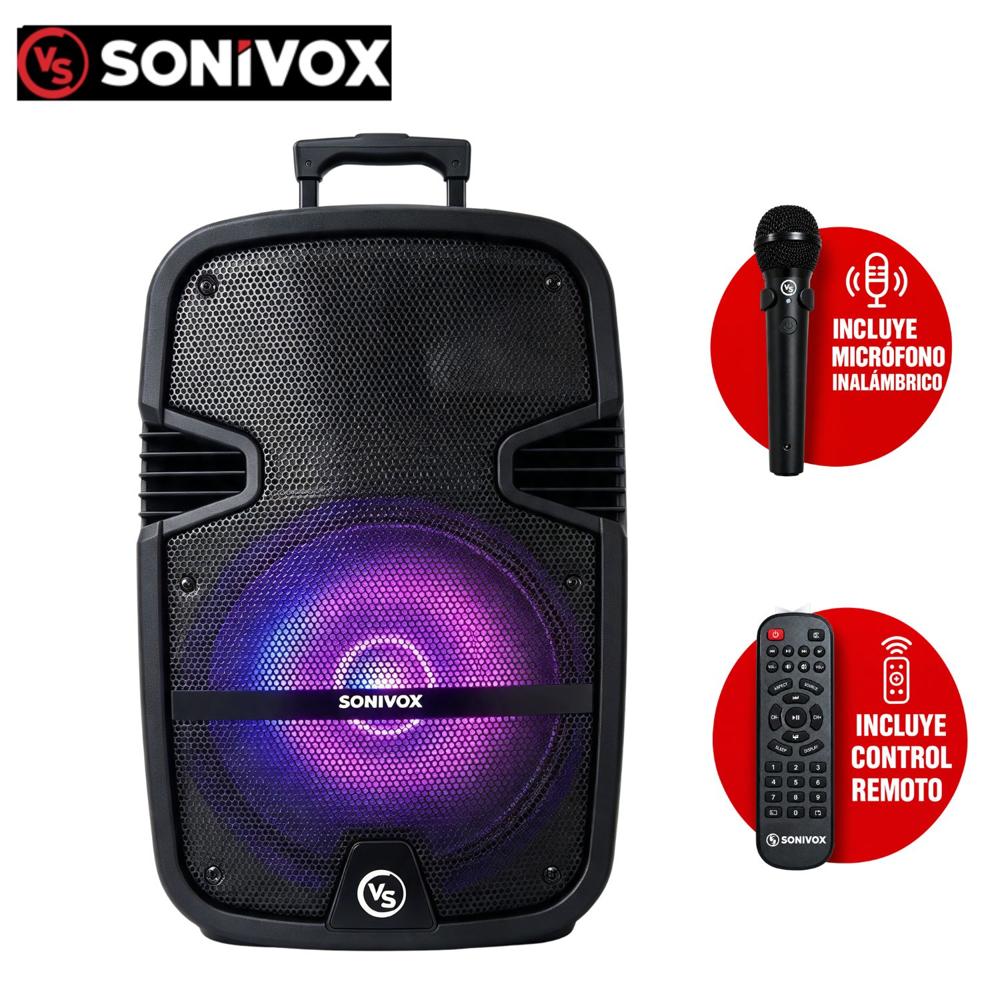 Parlante Sonivox 2285MIR 10W RMS con Micrófono y Control Remoto