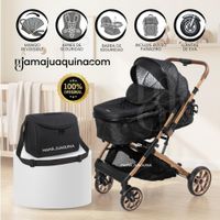 Coche Moisés Travel System ORION Función Maleta con Pañalera Black