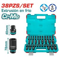 SET DADOS IMPACTO 38PCS 1-2 40MM 78MM CR.MO INC MALETIN INDUSTRIAL