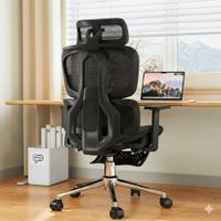 Silla Ergonómica Reclinable para Oficina con Soporte Lumbar y Reposacabezas Ajustable