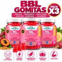 PACK 3 GOMITAS DE AGUAJE BBL PARA ADULTOS 450 GOMITAS SOTTCOR LABS