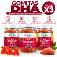 PACK 3 GOMITAS DHA ACIDO FOLICO PARA ADULTOS 450 GOMITAS SOTTCOR LABS