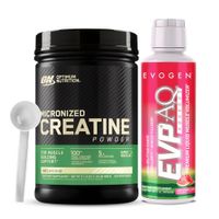 Creatina Optimum Nutrition 600 G + EVP-AQ Glicerol Liquido EVOGEN - Watermelon + Scoop