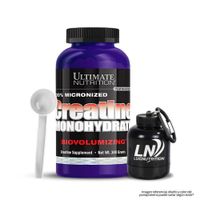 Creatina Ultimate Nutrition 300 g - Creatina Monohidratada y micronizada + scoop + Portaproteina