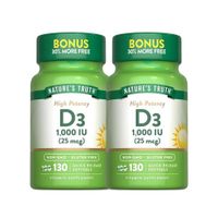 PACK X 02 - Vitamina D3 1000 IU 25 mcg Nature's Truth - 130 cápsulas
