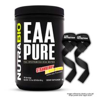 EAA PURE Nutrabio Aminoácidos 30 servicios - Strawberry Lemon Bomb + Straps