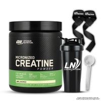 Creatina Optimum Nutrition 300 G - Creatina Monohidratada ON + Straps + Shaker + Scoop