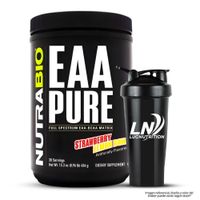 EAA PURE Nutrabio Aminoácidos 30 servicios - Strawberry Lemon Bomb + Shaker