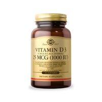 Vitamina D3 Solgar - 25 MCG (1000IU) 100 cápsulas