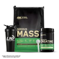 Serious Mass 12 LB Ganador de Masa - Chocolate + Creatina Optimum Nutrition 600 g + Shaker