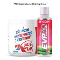 Creatina Crimson Micronized 300 g + Evp-aq Evogen Glicerol Liquido 473ml - Watermelon