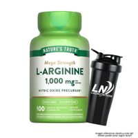 L-Arginine / Arginina en cápsulas Nature's Truth 1000 mg - 100 Capsulas + Shaker