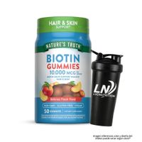 Gomita Biotina Nature's Truth 10.000 mcg Biotin Gummies - 50 Gomitas + Shaker