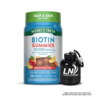 Gomita Biotina Nature's Truth 10.000 mcg Biotin Gummies - 50 Gomitas + Portaproteina
