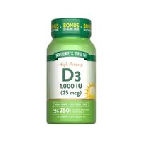 Vitamina D3 1000 IU 25 mcg Nature's Truth - 250 cápsulas
