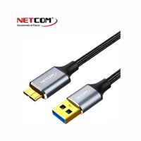 CABLE USB 3.0 A MICRO B PARA DISCO DURO EXTERNO Y MAS DE 30 CENTIMETROS FORRADO EN NYLON NETCOM