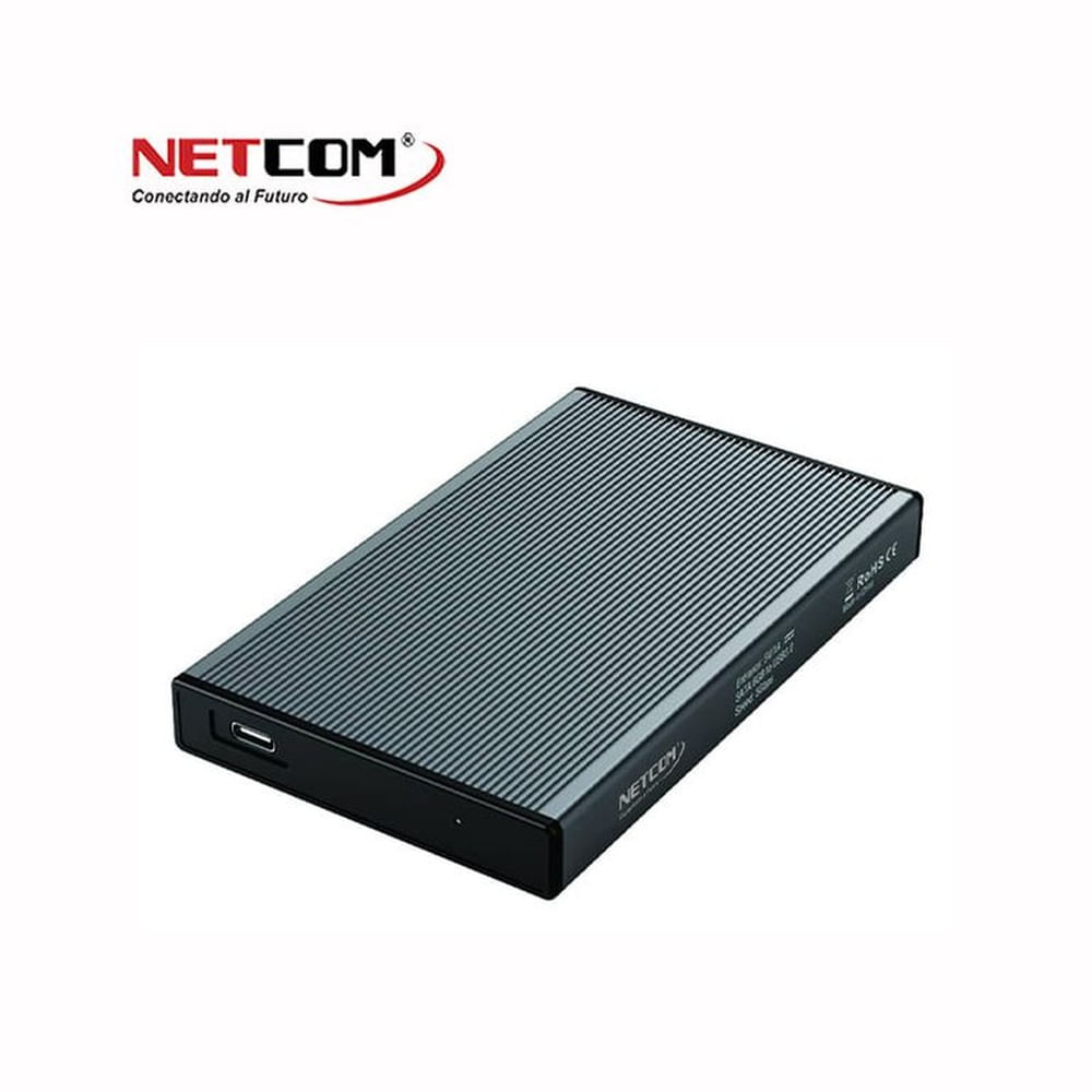 CASE ENCLOSURE PARA HDD / SDD DE 2.5 SATA III A USB 3.1 TIPO C DE ALUMINIO NETCOM