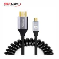 CABLE HDMI A MICRO HDMI DE 50 CM TIPO ESPIRAL ULTRA HD 4K 60HZ NETCOM