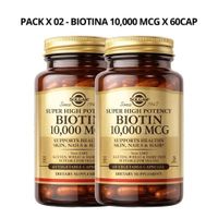 PACK X 02 - Biotina Solgar / Biotin 10000 MCG - 60 Cápsulas