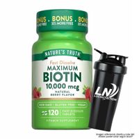 Biotina Nature's Truth 10000 mcg - 120 Tabletas + Shaker