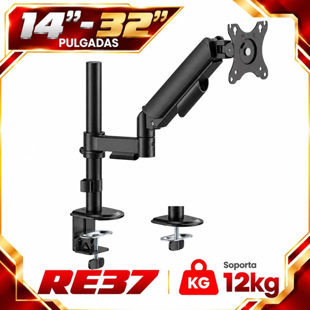SOPORTE PARA MONITOR CON BRAZO HIDRAULICO Y PODTE REGULABLE