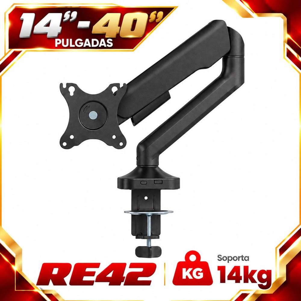 SOPORTE PARA MONITOR HIDRAULICO A GAS REFORZADO DE 14 A 40 PULGADAS RE42
