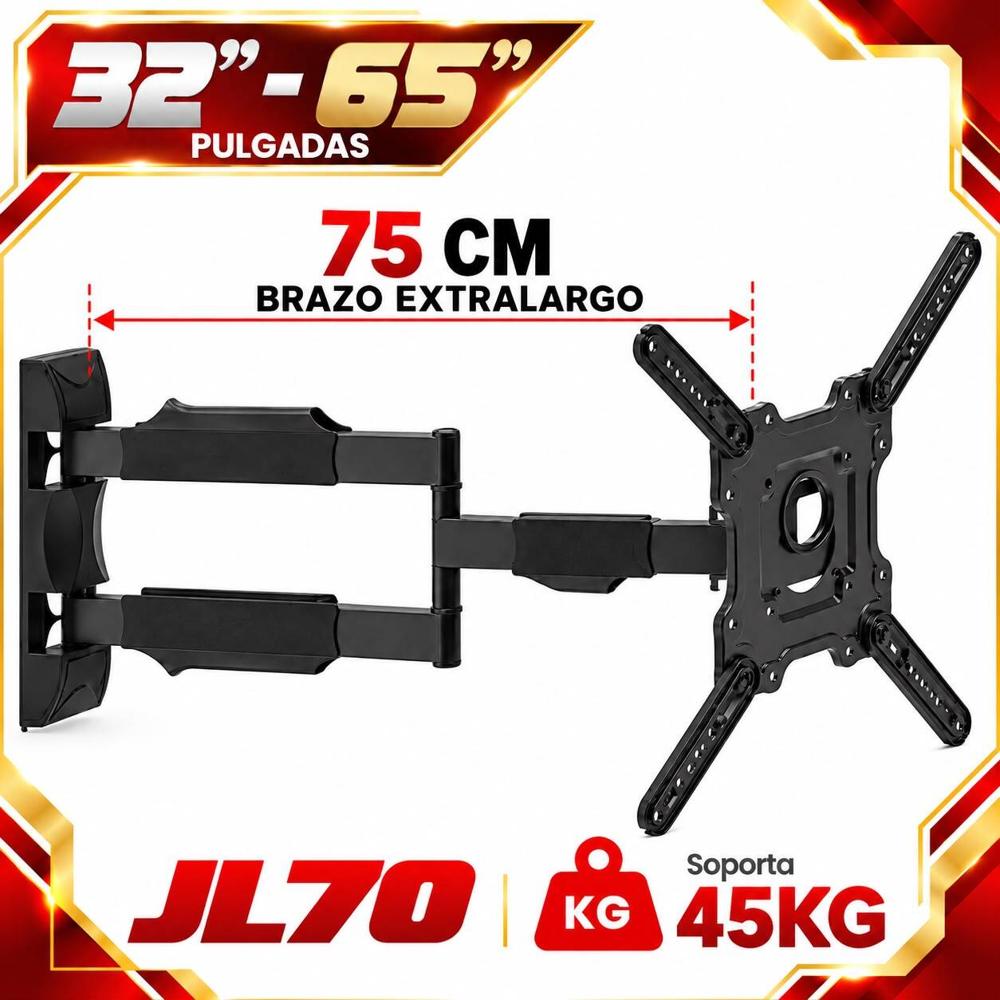 SOPORTE PARA TV GIRATORIO BRAZO EXTRALARGO DE 32 A 65 PULGADAS JL70