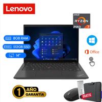 Laptop seminueva Lenovo ThinkPad T14 Gen 1 Ryzen 7 Pro 8GB RAM 512GB SSD 14 pul. Touch - Combo