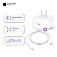 Cargador Apple USB-C 40W y Cable USB-C Trenzado 1 m 60W Blanco