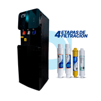 Dispensador de agua ultrablack alcalino con 4 filtros - Purificador de agua