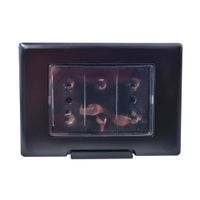 TAPA INTEMPERIE A PRUEBA DE AGUA CON TOMACORRIENTE DOBLE 3 EN LINEA TAPA NEGRA Y DADOS NEGROS SANDAY