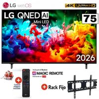 Televisor Smart TV 75'' LG QNED MiniLED UHD 4K WebOS 75QNED65BSA 2026 con Rack Fijo