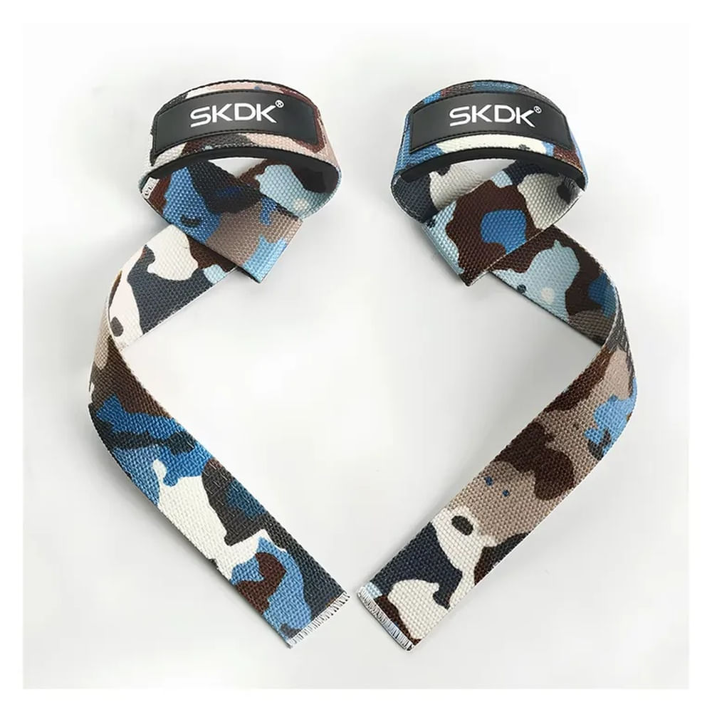 Straps Muñequeras Skdk Pesas Gym Crossfit - Azul Camulado