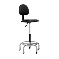 Taburete Clinico Rodable con Altura Ajustable y Respaldo