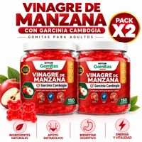 PACK 2 GOMITAS VINAGRE DE MANZANA PARA ADULTOS 300 GOMITAS SOTTCOR LABS