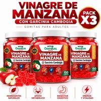 PACK 3 GOMITAS VINAGRE DE MANZANA 450 GOMITAS SOTTCOR LABS