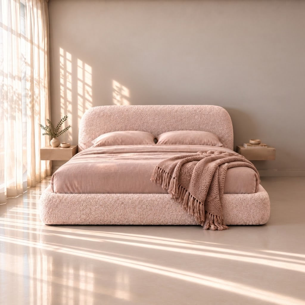CAMA BOX TARIMA NUDED 2 PLAZAS ROSA