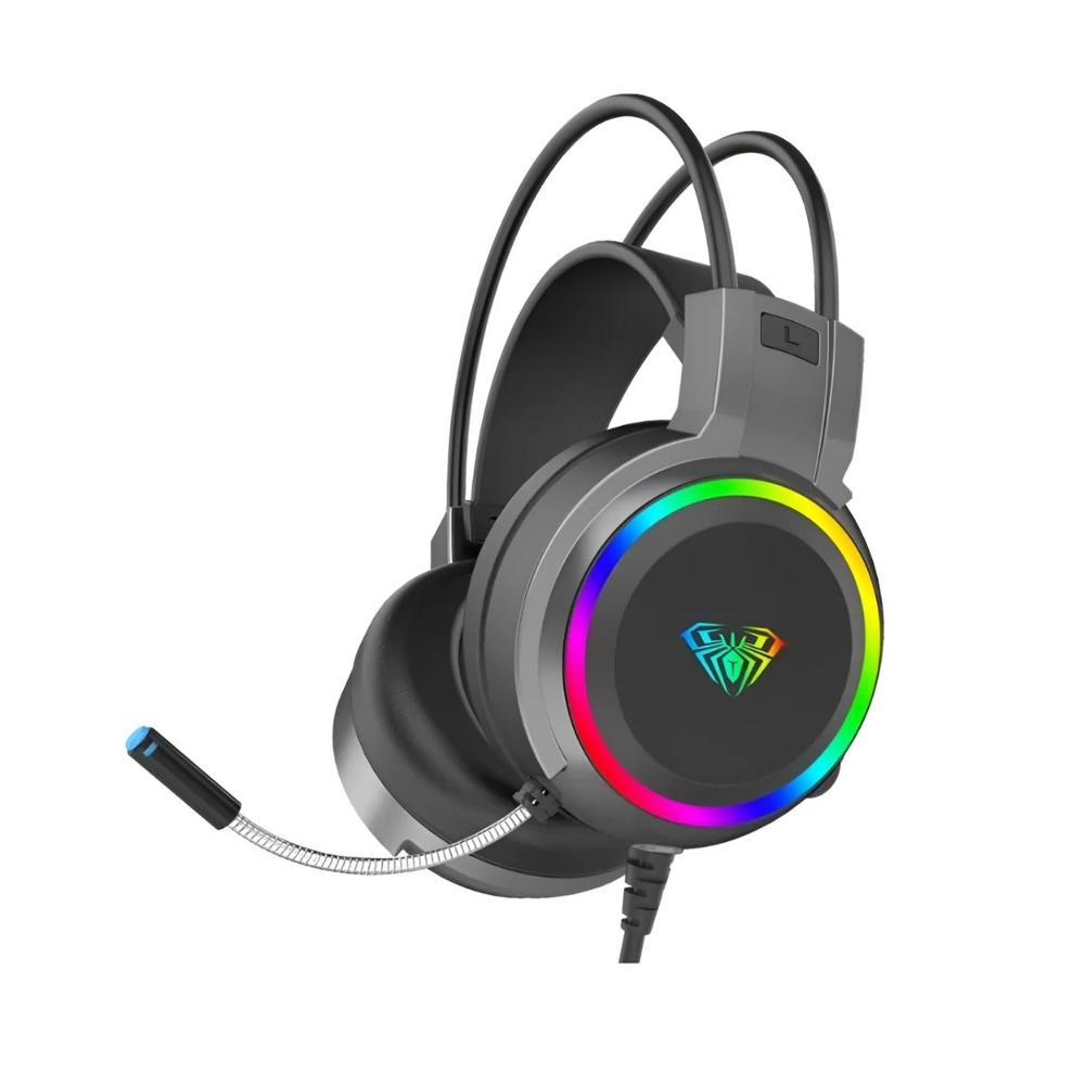 Audífono Aula S608 RGB Wired Stereo - Black