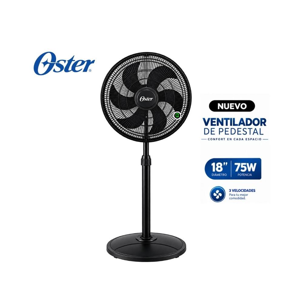 Ventilador Oster de Pedestal 18 Pulgadas 75 Watts 3 Velocidades EOSVELIST1631-6H