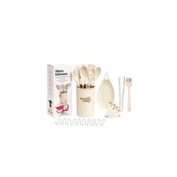 Set de Utensilios de Cocina de Silicona 28 Piezas Beige