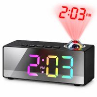 Reloj Digital LED Despertador con Proyector de Hora y Alarma Multicolor
