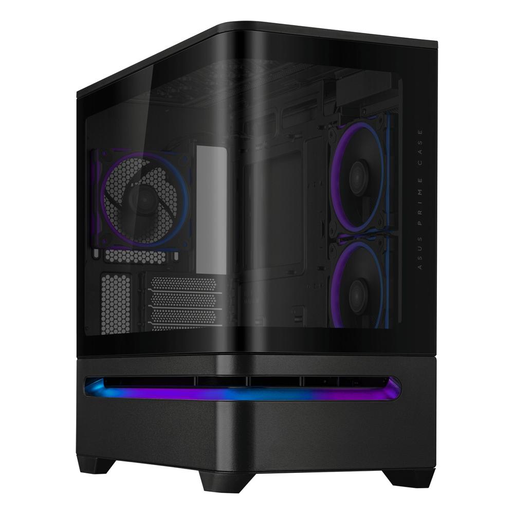 Case ASUS Prime AP202 ARGB Micro ATX Sin Fuente 3 Ventiladores ARGB Vidrio Curvo Negro