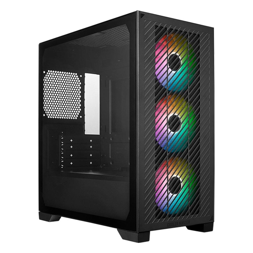 Case Gamer Cooler Master Elite 301 Mini Tower Micro-ATX Sin Fuente 3 Ventiladores ARGB Negro