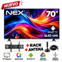 Televisor NEX QLED 70 4K ULTRA HD ANDROID TV TVQLED70S MAS RACK MAS ANTENA