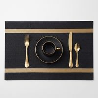 Individuales Rectangulares 6 pzas Negro para Mesa Sombra