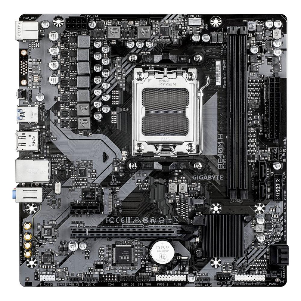 Placa Madre Gigabyte B840M H AM5 DDR5 Micro ATX Negra