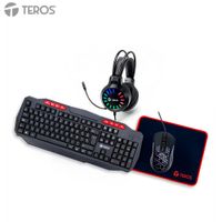 KIT GAMING 4 EN 1 TEROS TE-5014S TECLADO MOUSE AURICULARES MOUSEPAD