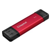 Disco Sólido SSD Portátil Kingston Dual 1TB USB-A y USB-C Rojo